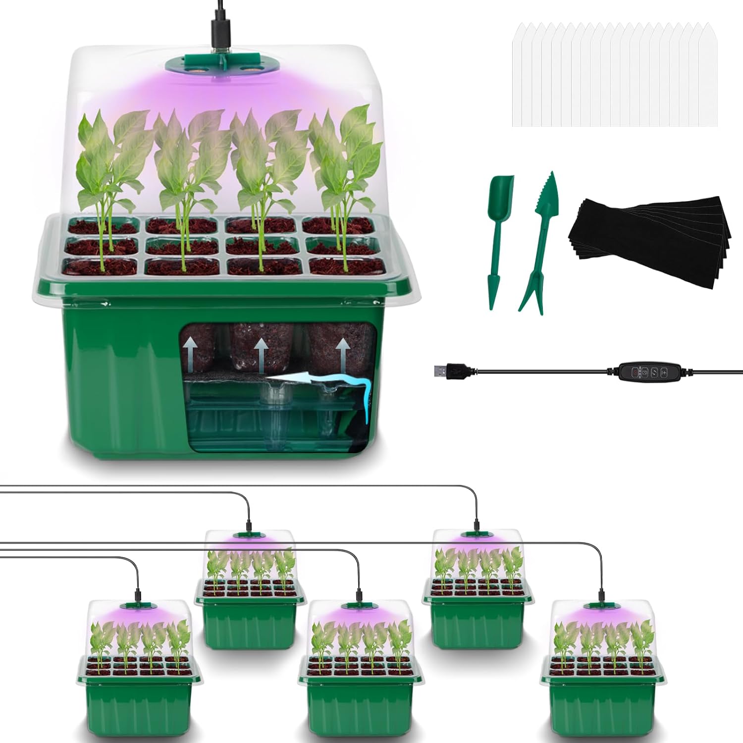Humidity Dome Kit - Kit de 6 plateaux de semis